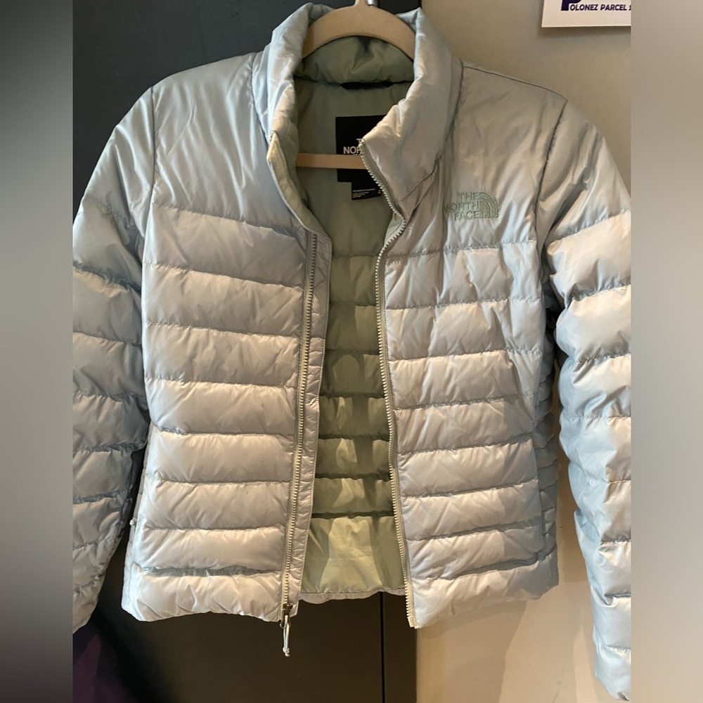 North face Aconcagua Jacket in Silver Blue color. Size M